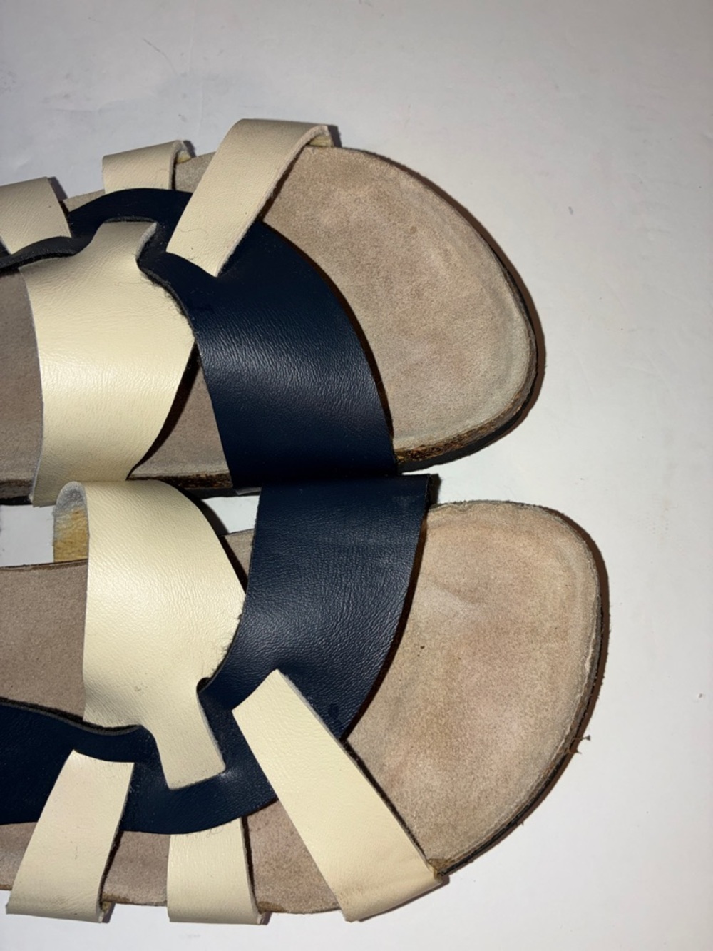 Bjorndal, Cream and Blue Sandals, Size EU 42 / US 11 - 11.5 - Picture 10 of 11